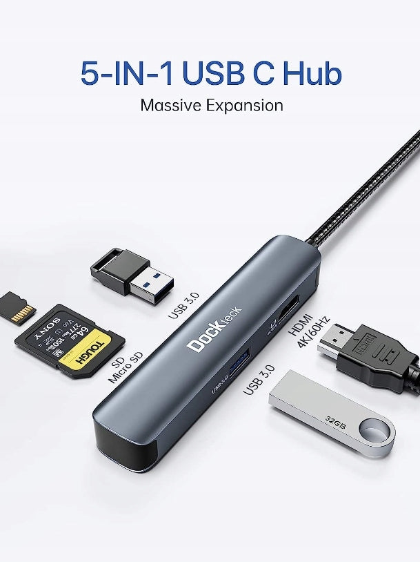 USB Hub DOCKTECK 5in1 USB-C SPLITTER Manufacturer code DD0001