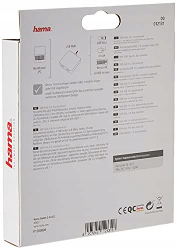 USB Hub Hama 00012131 Product weight with unit packaging 0.5 kg