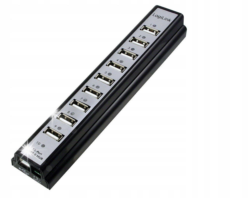 USB Hub LogiLink UA0096 10xUSB 2.0 active black