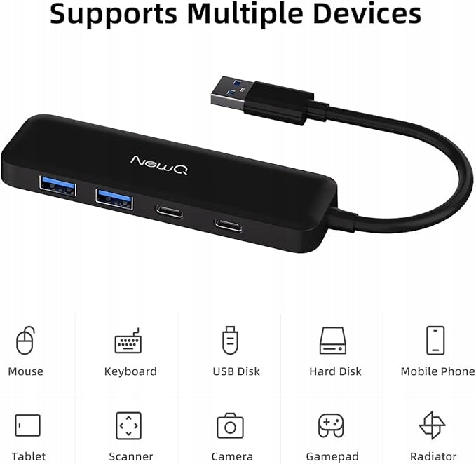 USB Hub NEWQ 4 Ports Adapter Manufacturer code NEWQ