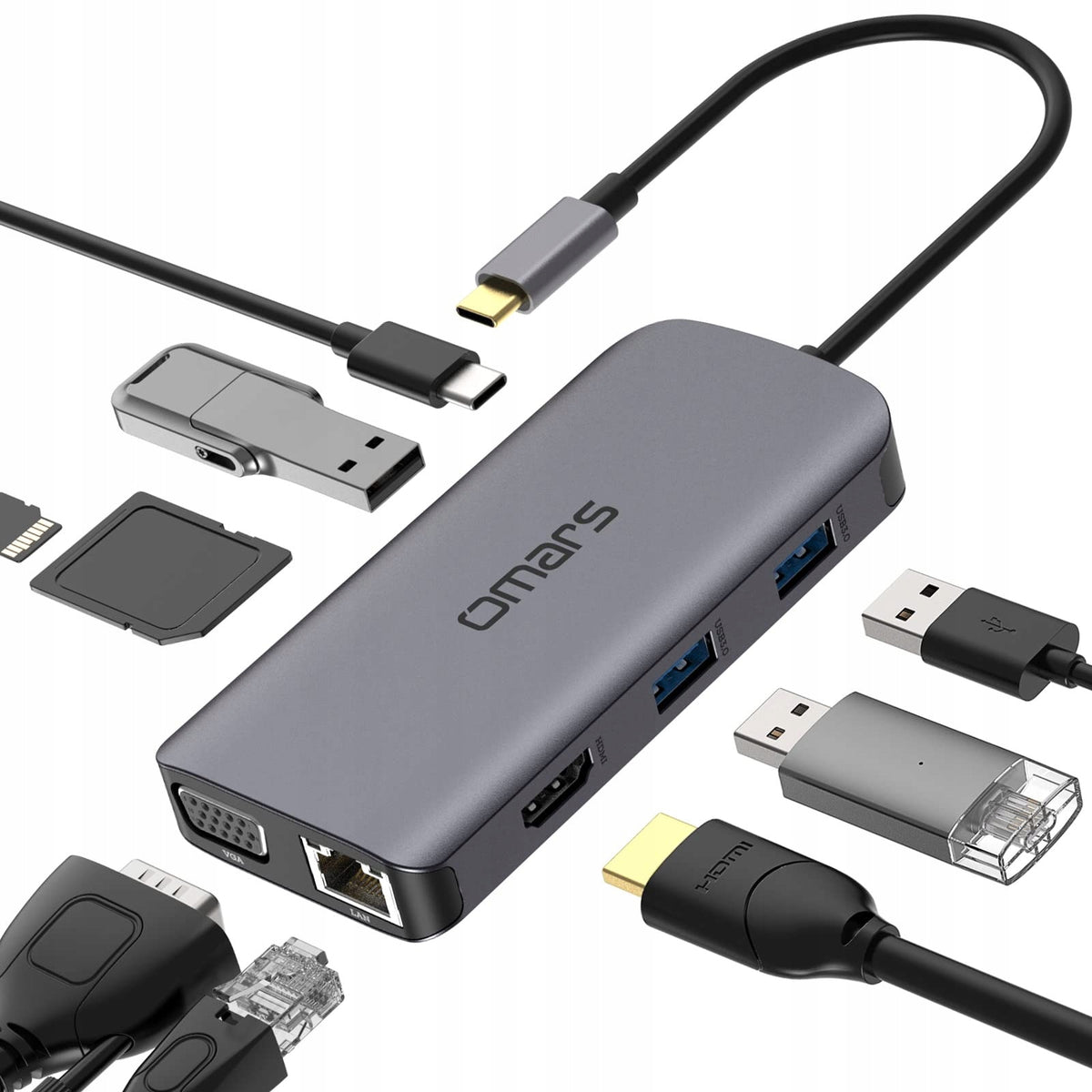 USB Hub Omars OM9EUVC 9 Ports