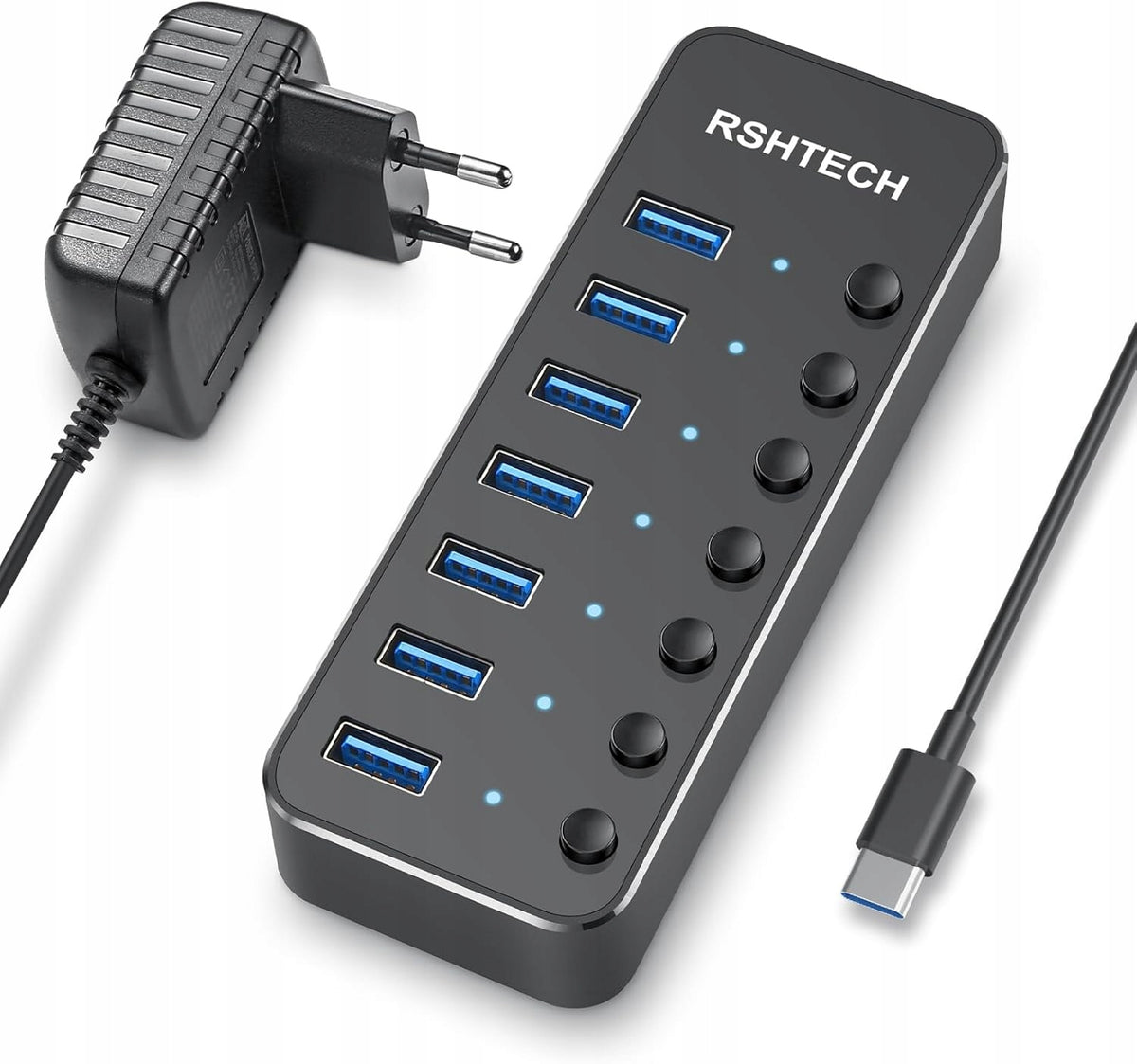 USB Hub RSHTECH RSH-518C 7 Ports USB 3.0 with Switches