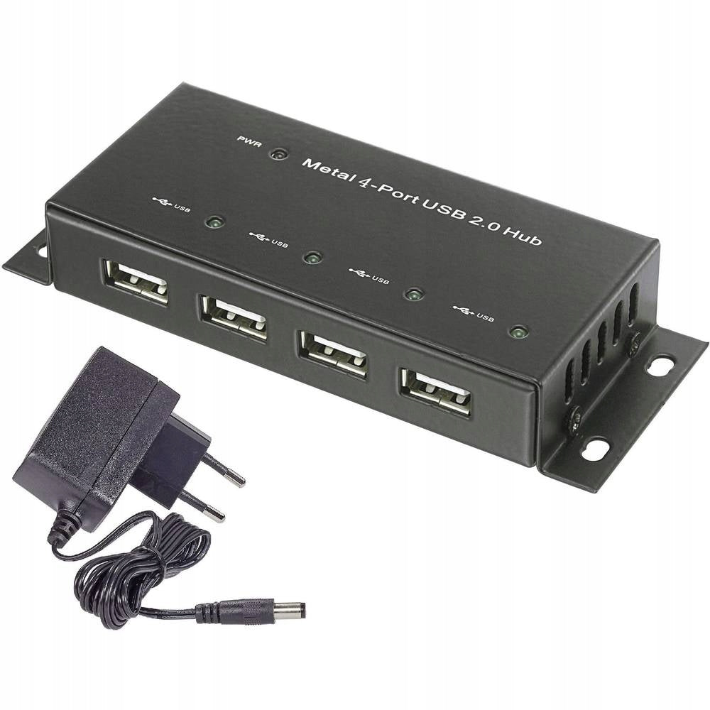 USB Hub Renkforce 4x USB 2.0 metal black