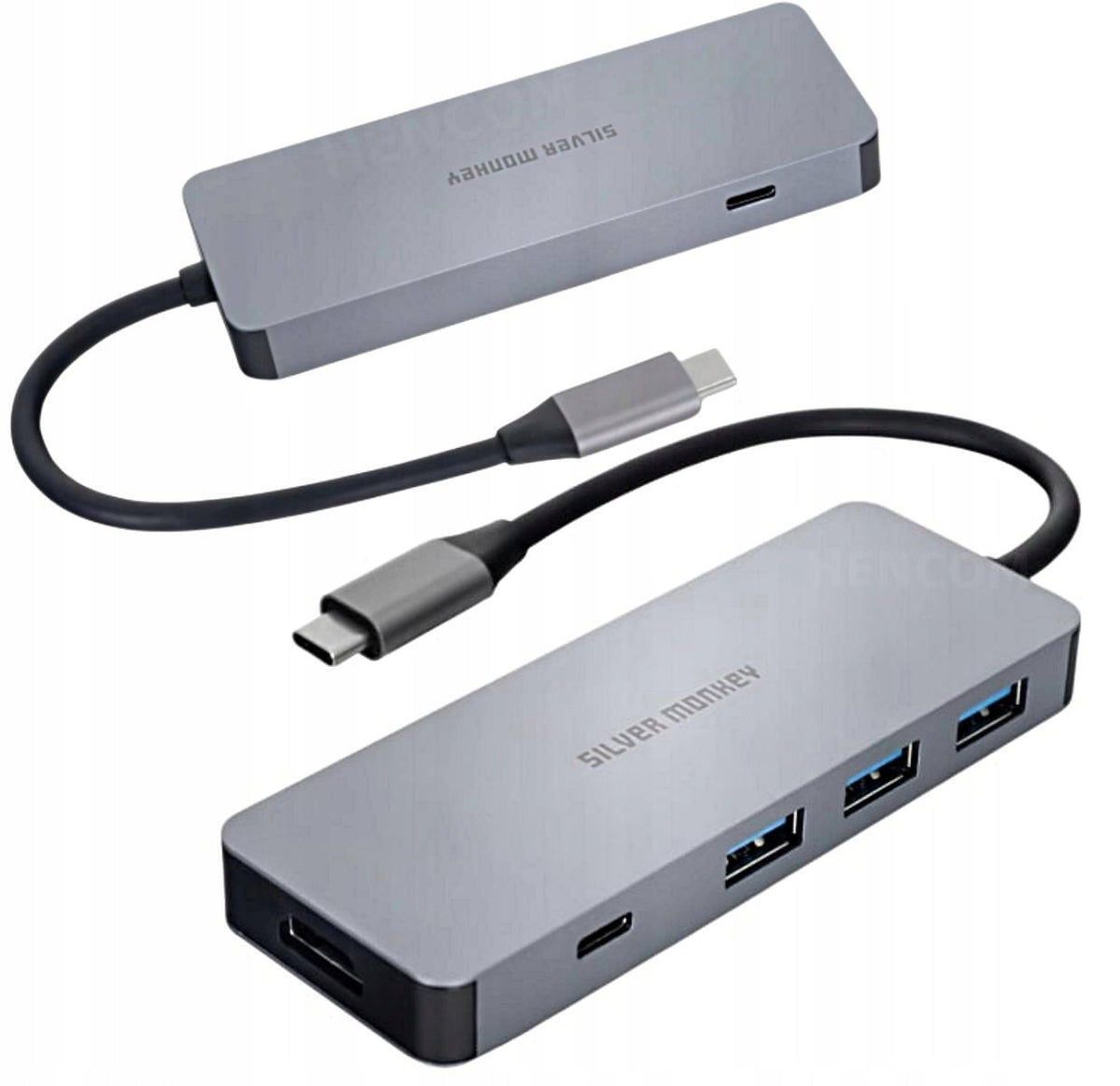 USB Hub Silver Monkey USB-C Adapter - HDMI, 3xUSB, USB-C, PD 100W