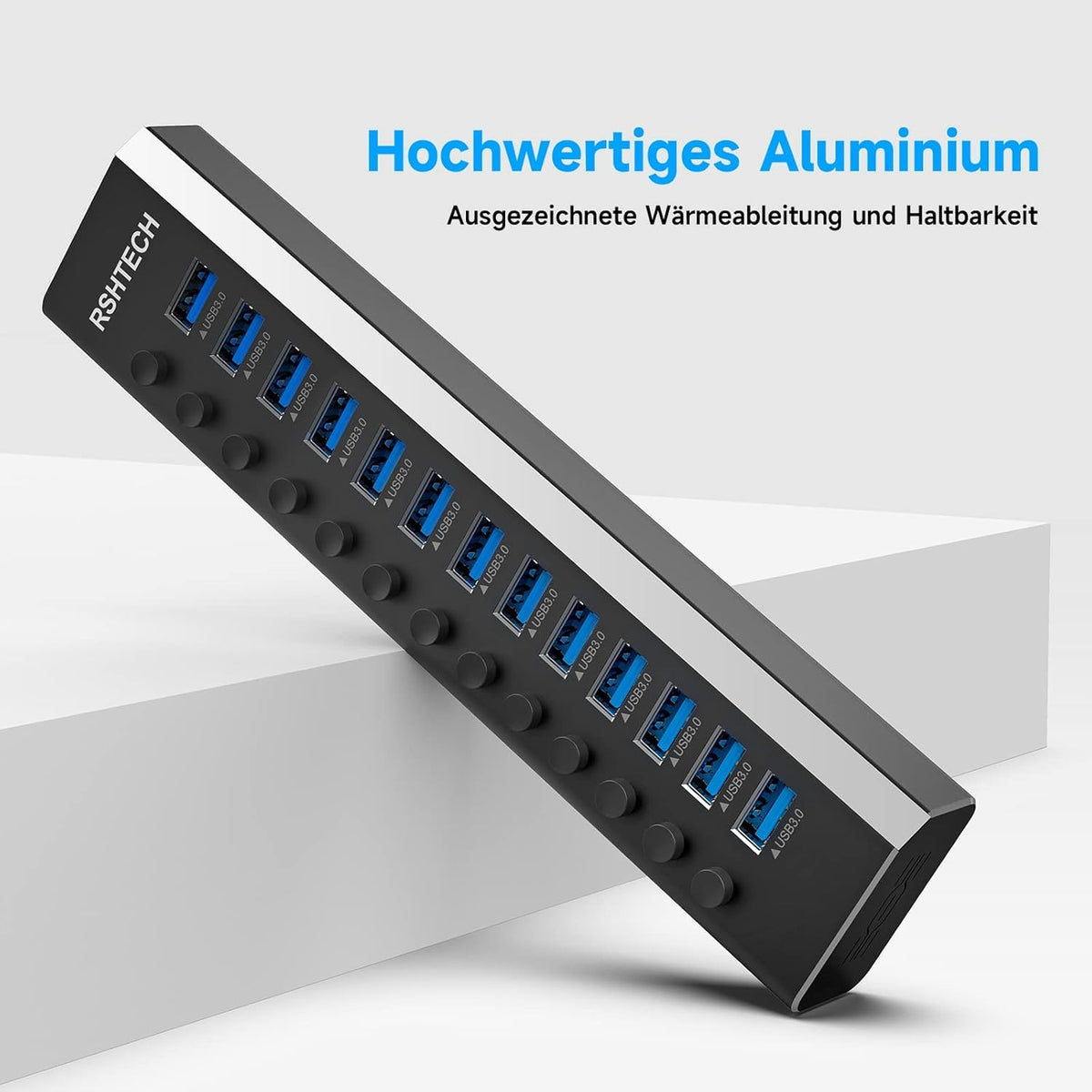 USB Hub with Power Adapter Aluminum USB 3.0 Hub with 72W 13 Port Power Adapter Manufacturer code RSH-A13-5
