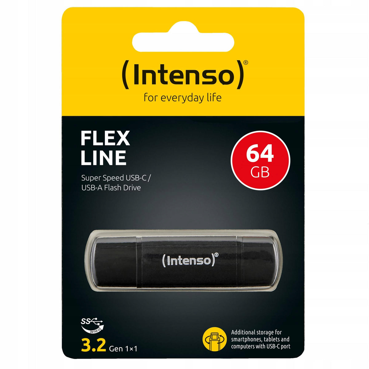 USB Intenso Flex Line 64 GB Dual USB-A and USB-C 3.2 Gen 1 Capacity 64 GB