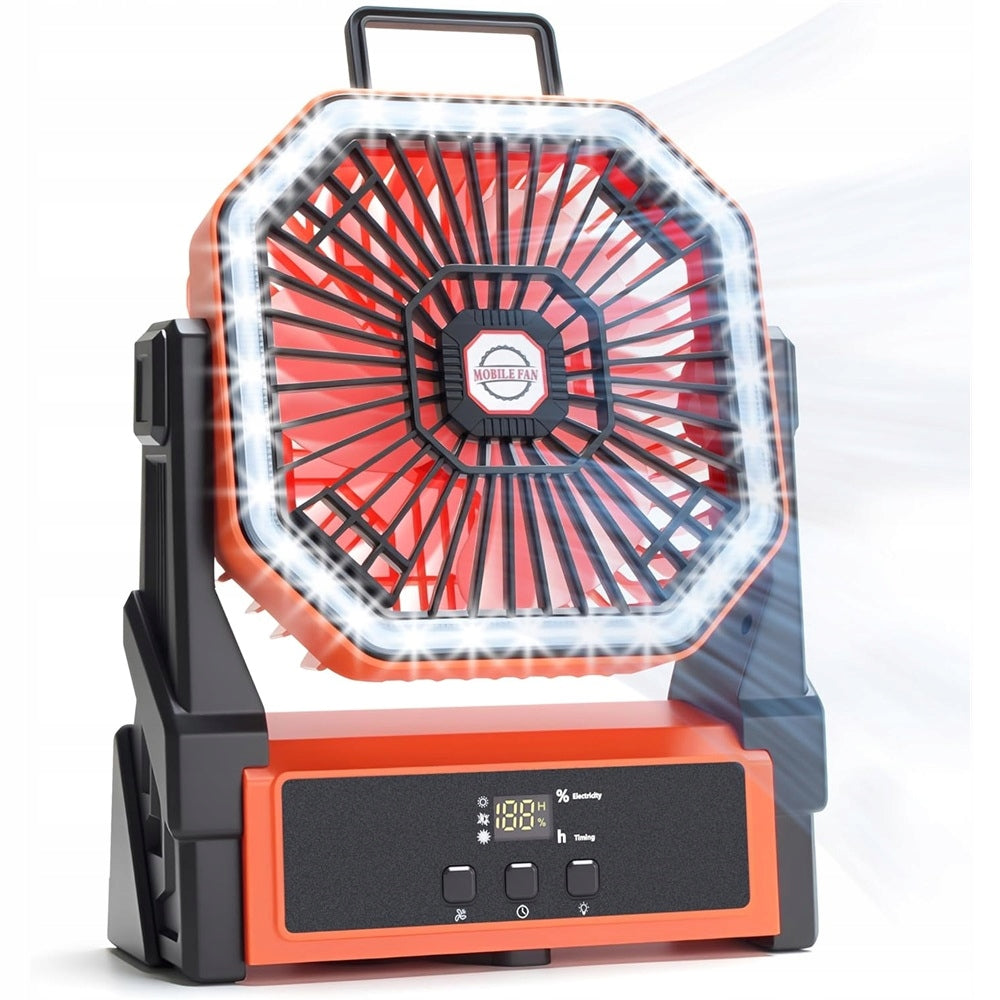 USB LED CAMPING FAN 10000MAH, 3 LIGHT MODES, TIMER FUNCTION Brand no brand