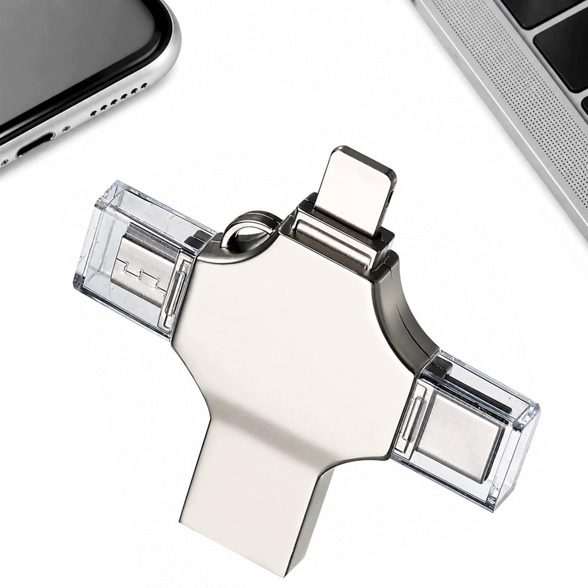 USB MEMORY OTG SILVER 256GB 47 47MM USB MICRO USB TYPE C LIGHTNING