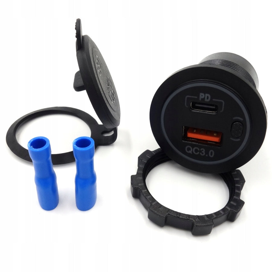 USB MOUNTING CAR CHARGER WITH USB-C PD AND QC3.0 SWITCH FOR CAR Manufacturer no brand