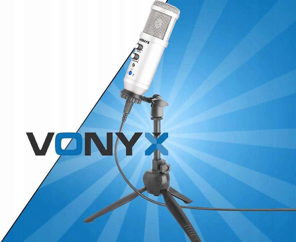 USB Microphone for PC with Tripod Vonyx Batteries included no