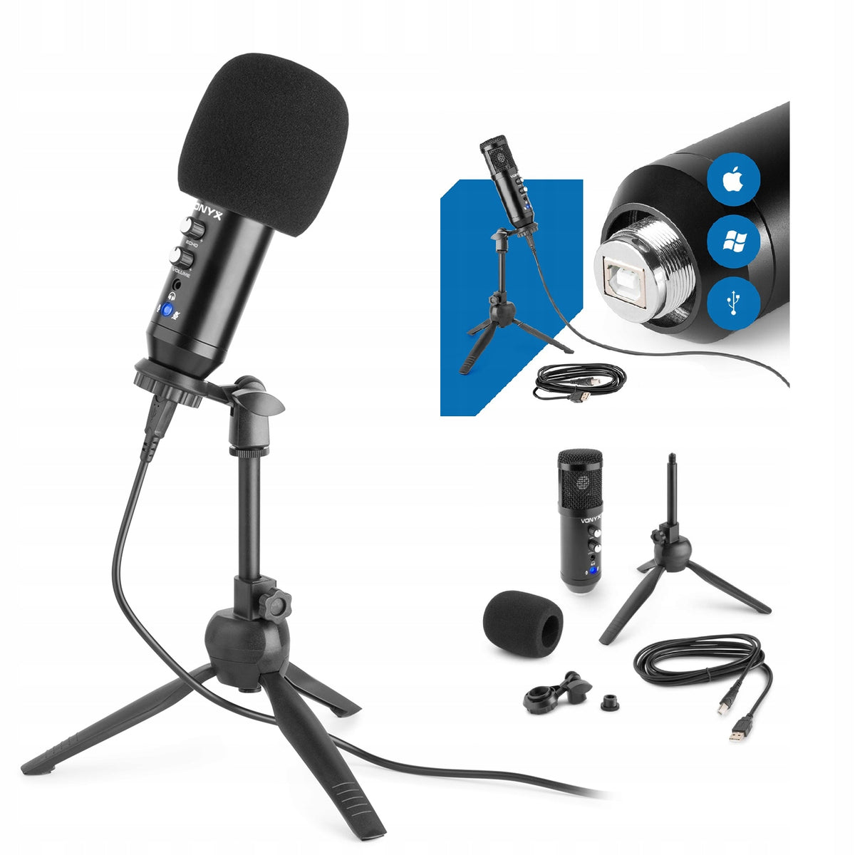 USB Microphone for PC with YT STREAM Tripod