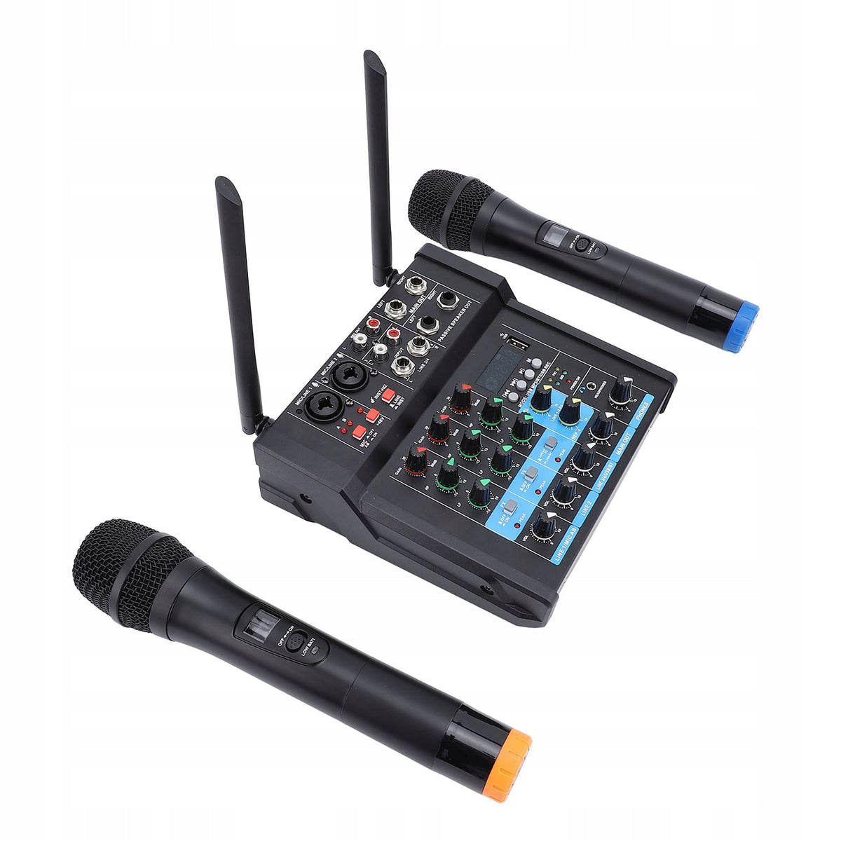 USB Mixing Console Desk Sound Mixer with Dual Microphone MW