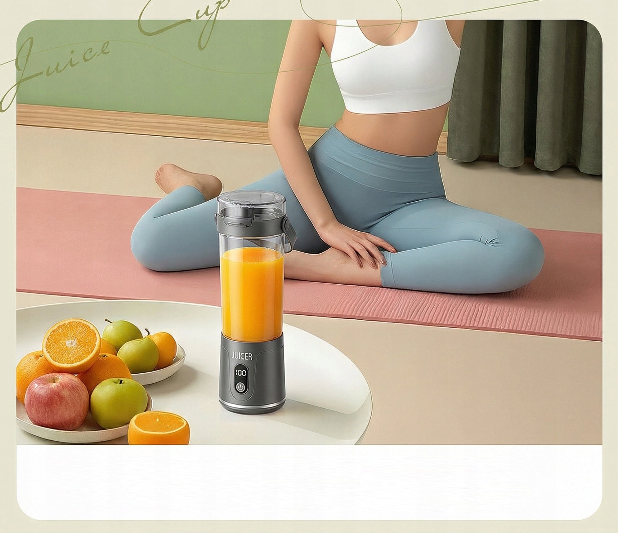 USB Portable Wireless Blender | Next Generation Premium Blender Grey Manufacturer code HM-BS-B02