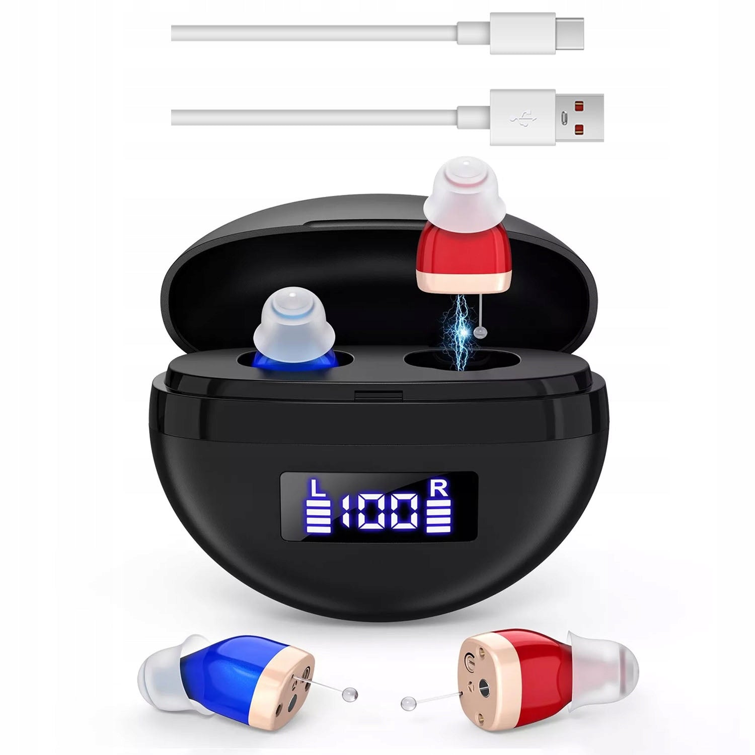 USB RECHARGEABLE IN-EAR HEARING AID WIRELESS FOR THE ELDERLY