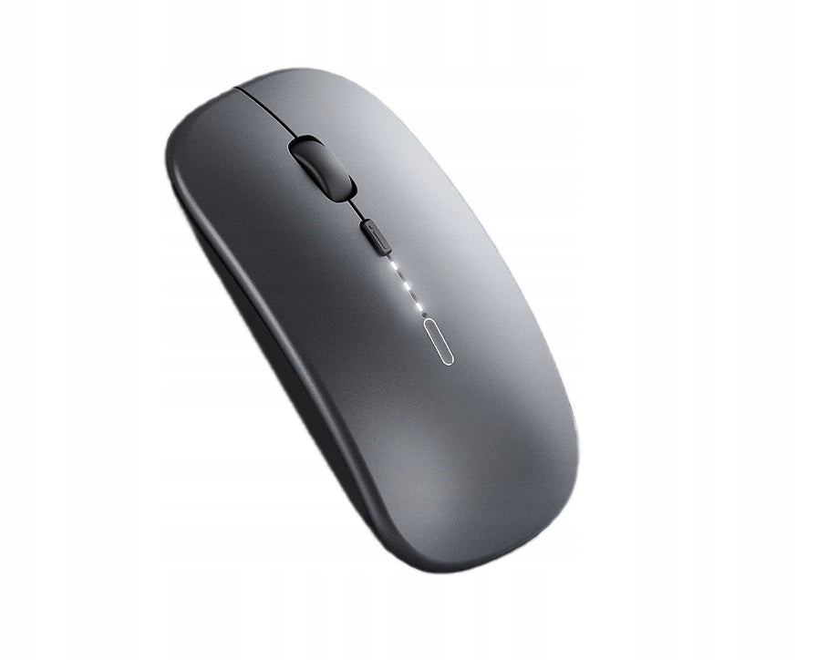 USB RECHARGEABLE WIRELESS MOUSE- GREY FLAT QUIET CLICK