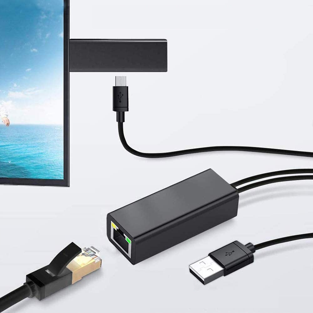 USB-RJ45 ETHERNET PLUG-AND-PLAY ADAPTER CONNECTION FOR FIRE TV STICK Packaging status original