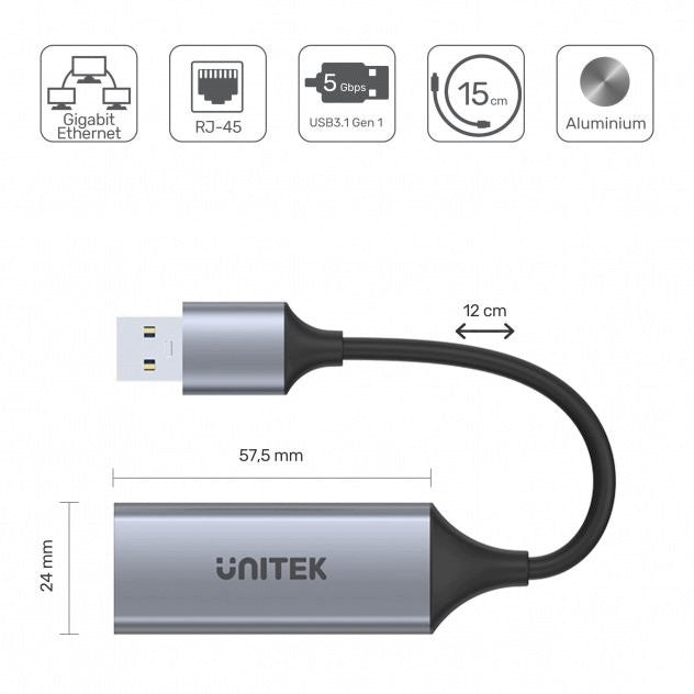 USB RJ45 Gigabit Ethernet Network Adapter LAN Adapter Fast Manufacturer code 5908037996011