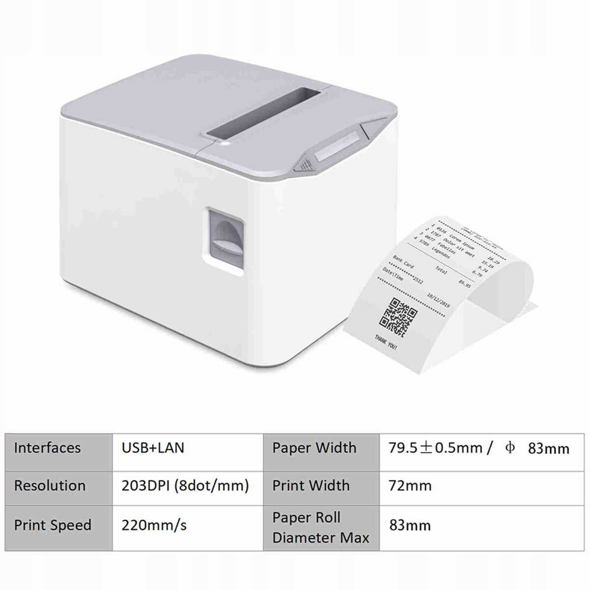 USB Receipt Printer Efficient Wall Hanging Wireless Printer