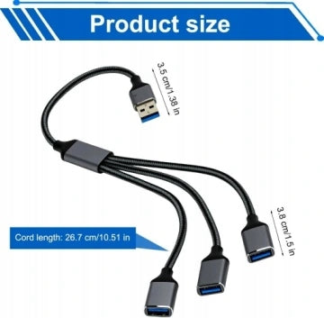 USB SPLITTER 1 TO 3 OTG USB C 3 PORTS DATA TRANSMISSION AND CHARGING Manufacturer Hengbird