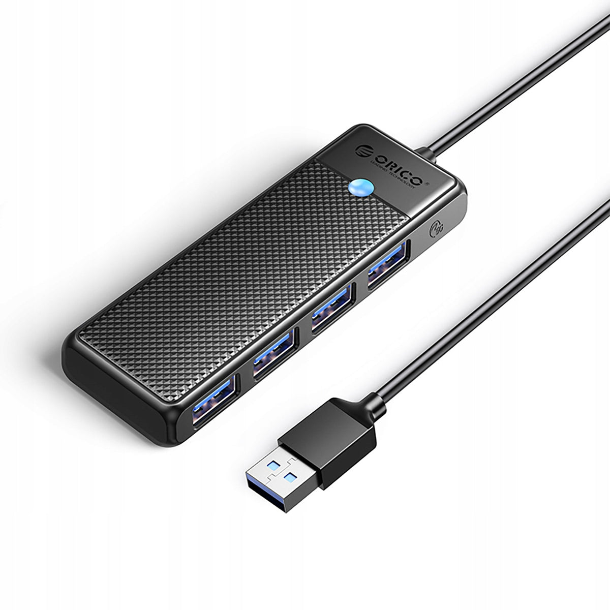 USB SPLITTER 4 PORTS USB-A 3.0 HUB 5GBPS BLACK FOR LAPTOP PC MAC