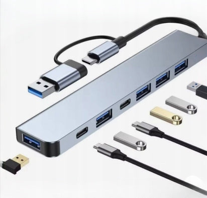 USB SPLITTER ADAPTER USB C HUB 7in1 FOR LAPTOP CASE COMPUTER Packaging status original