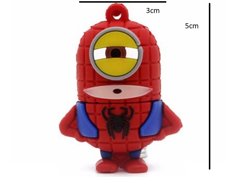 USB STICK 3.0 USB 32 GB MINION SPIDERMAN Color red