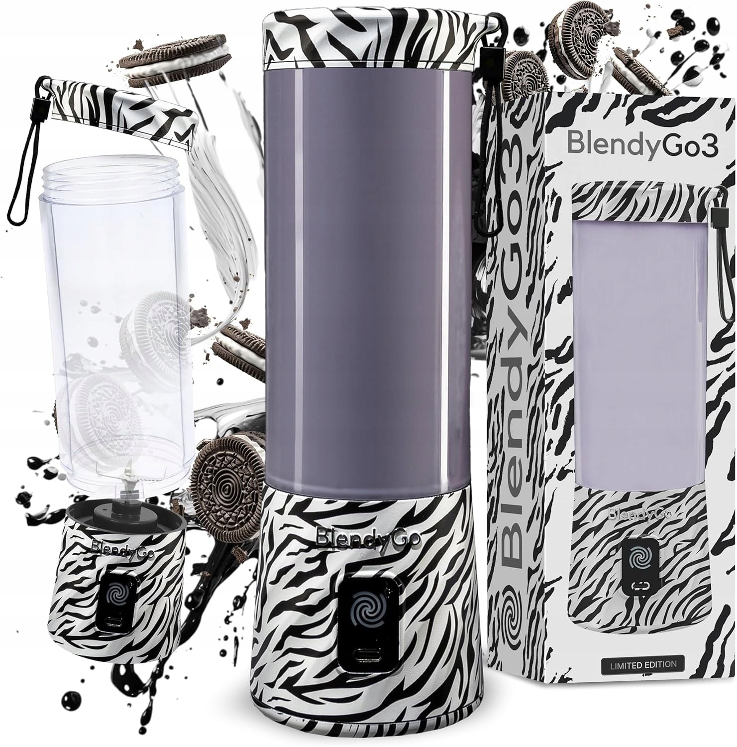 USB WIRELESS BLENDER 550ML MINI PORTABLE SMOOTHIE ICE ZEBRA