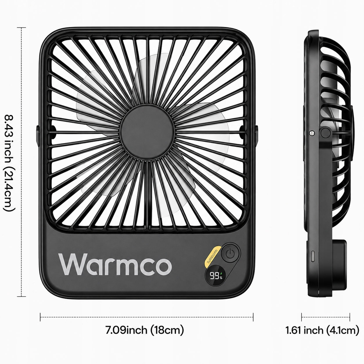 USB Windmill Quiet Mini Desk Fan Camping Cooling 10000mAh Manufacturer code Cichy mini wentylator wiatrak D3 czarny