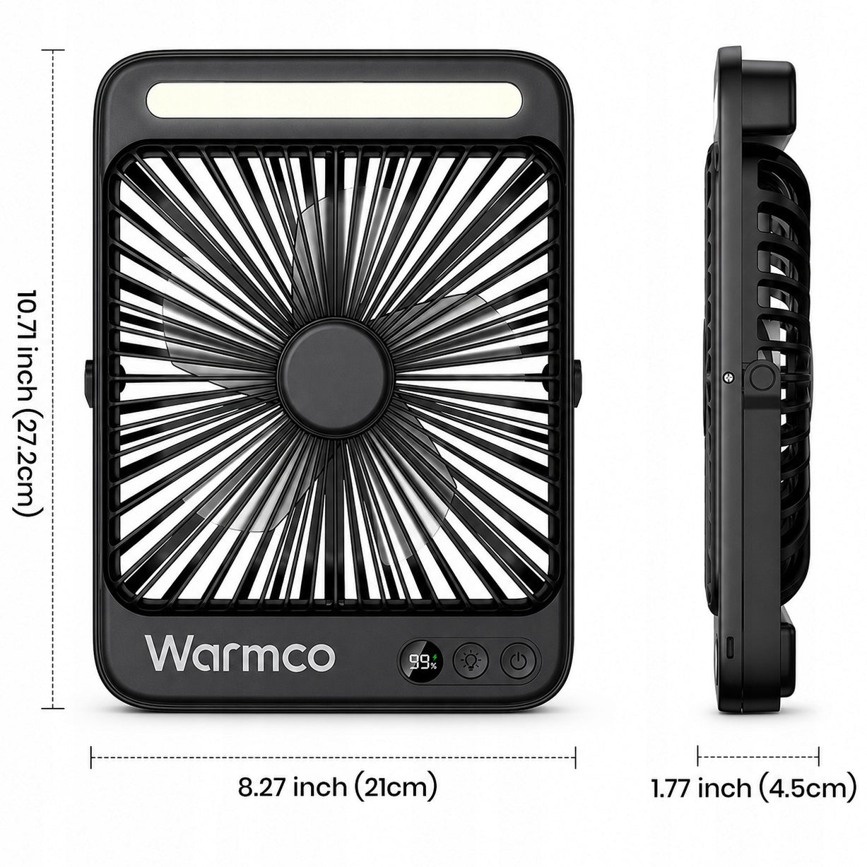 USB Windmill Quiet Mini Desk Fan Camping Cooling 20000mAh Brand Warmco