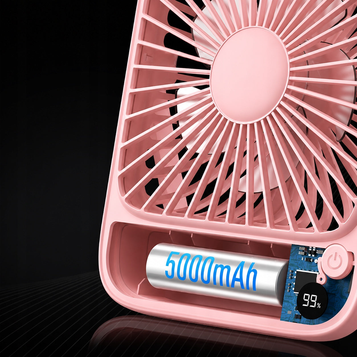 USB Windmill Quiet Mini Desk Fan Cooling 5000mAh TOPK K65 Functions tilt angle adjustment other