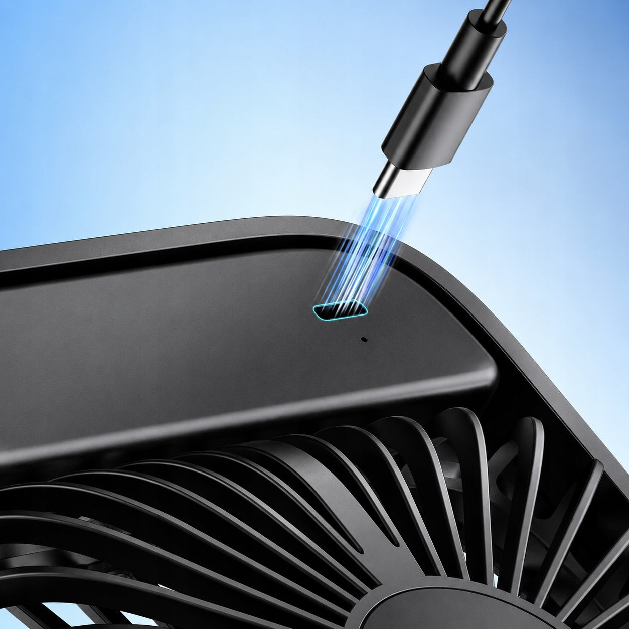 USB Windmill Quiet Mini Desk Fan Cooling USB C USB-C Dominant color black