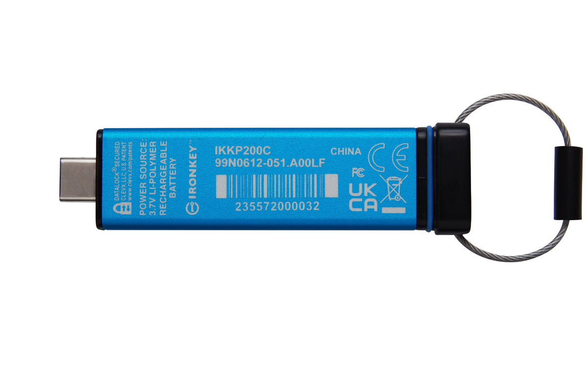 USB flash disk Kingston IronKey Keypad 200C 128 GB USB 3.1 typ C modrý Color blue