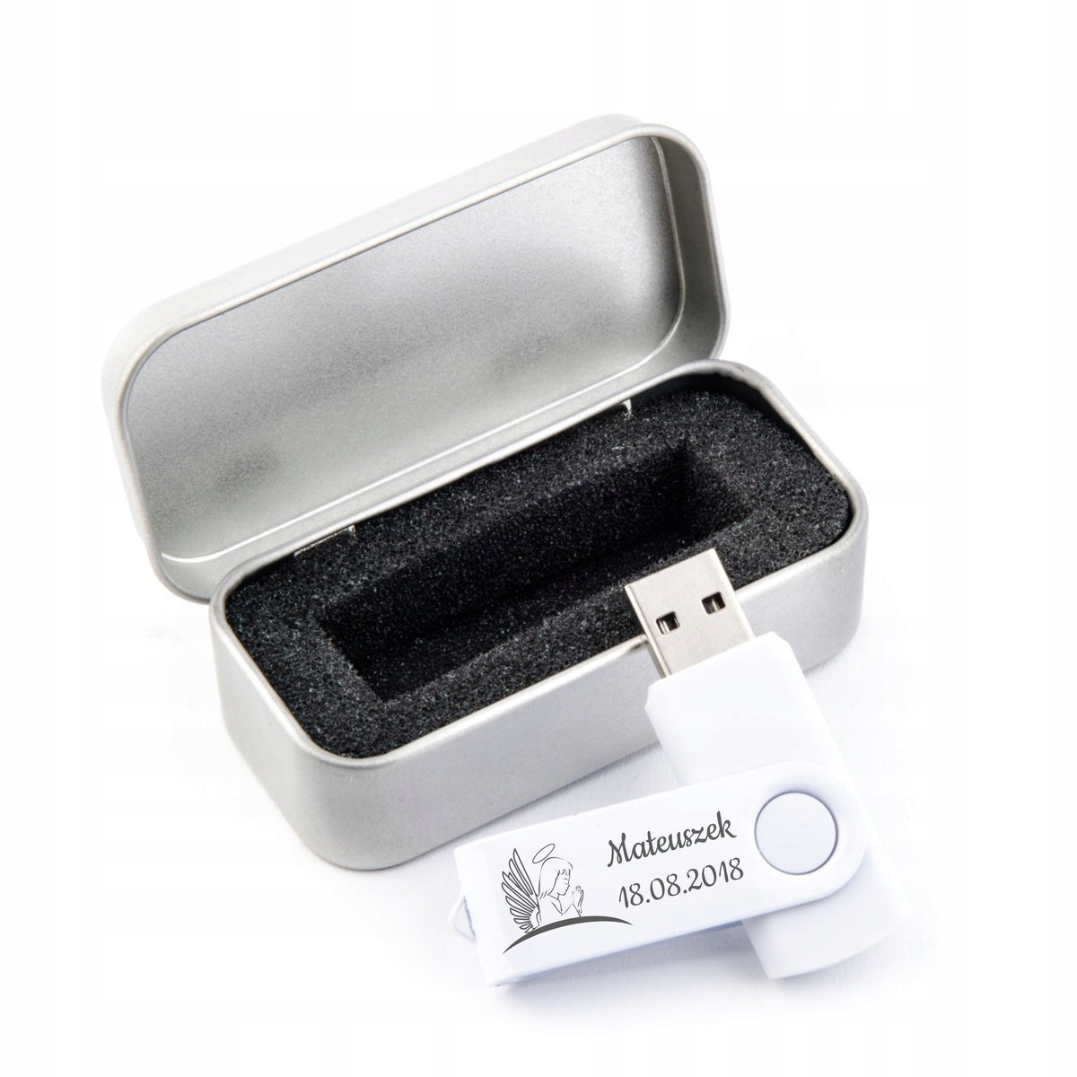USB flash drive 2 GB USB 2.0 box + ENGRAVING BAPTISM