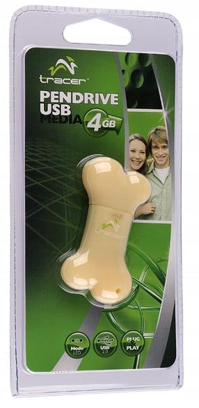 USB flash drive 4GB Tracer Bone Cube USB 2.0 yellow