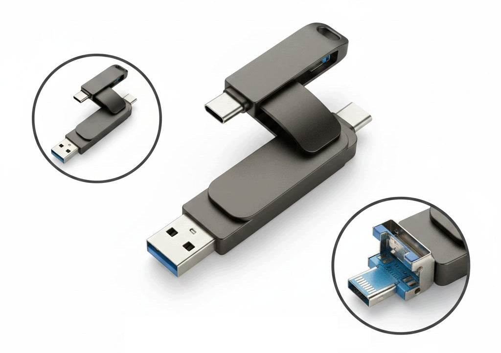 USB flash drive 512GB 4w1 3.0, USB stick iOS, Type-C, MicroUSB, OTG Manufacturer code 570221usb512gb