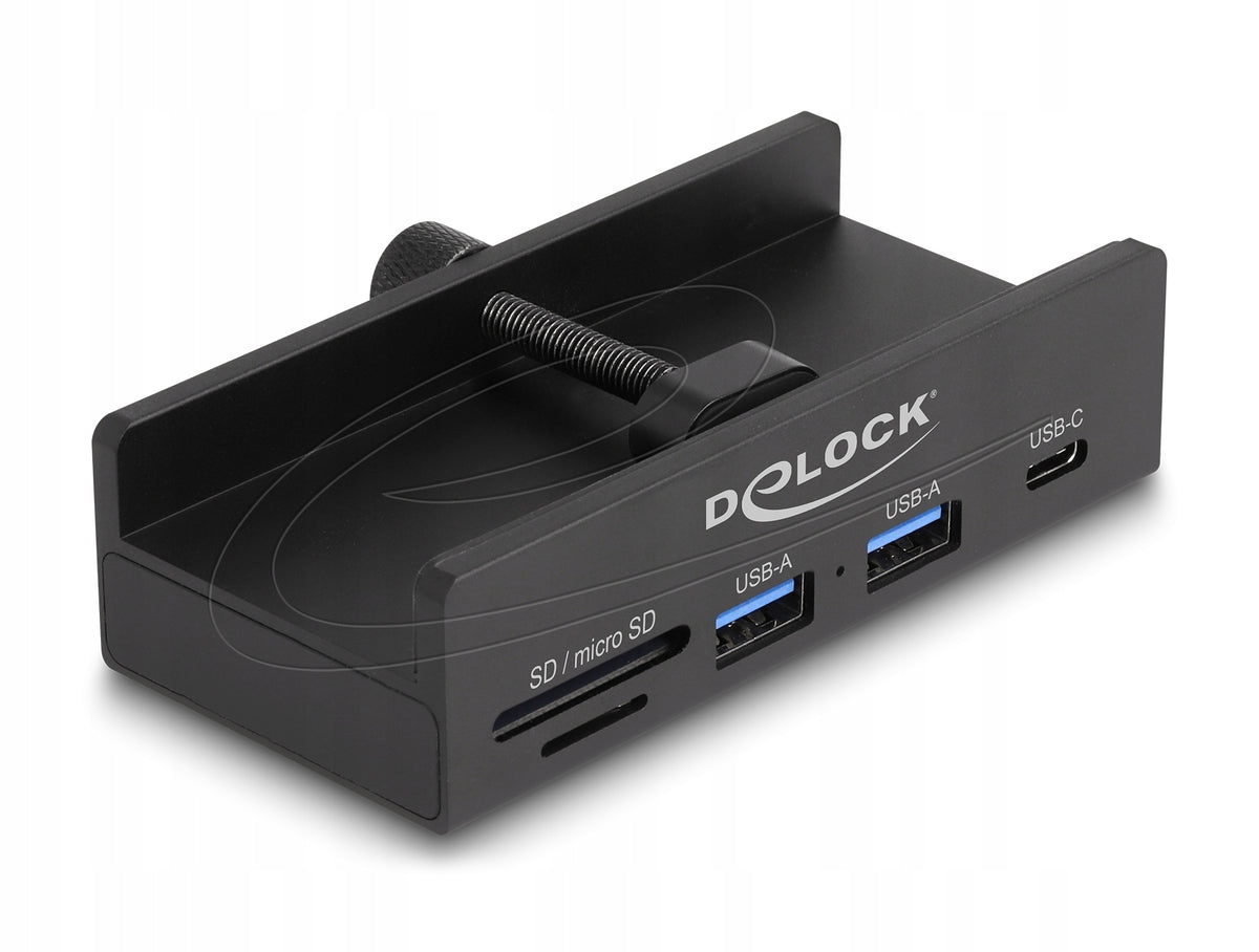 USB hub 5 Gbps 2x USB A +1x USB C + SD/microSD reader with screw Delock 64263