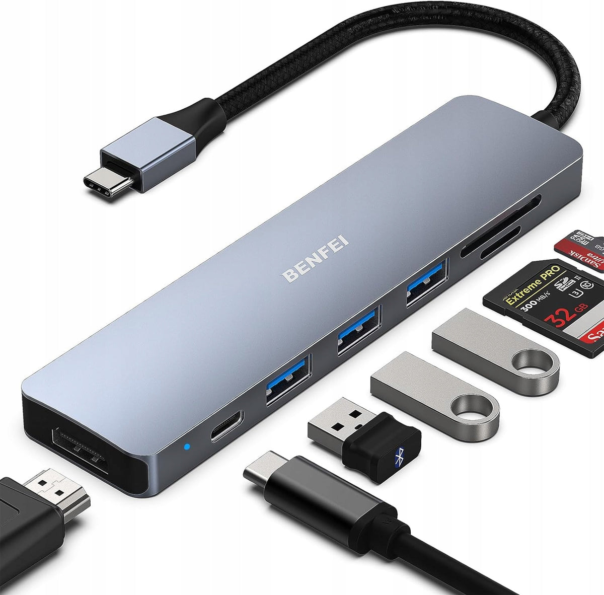 USB hub Benfei 00001 7 portů