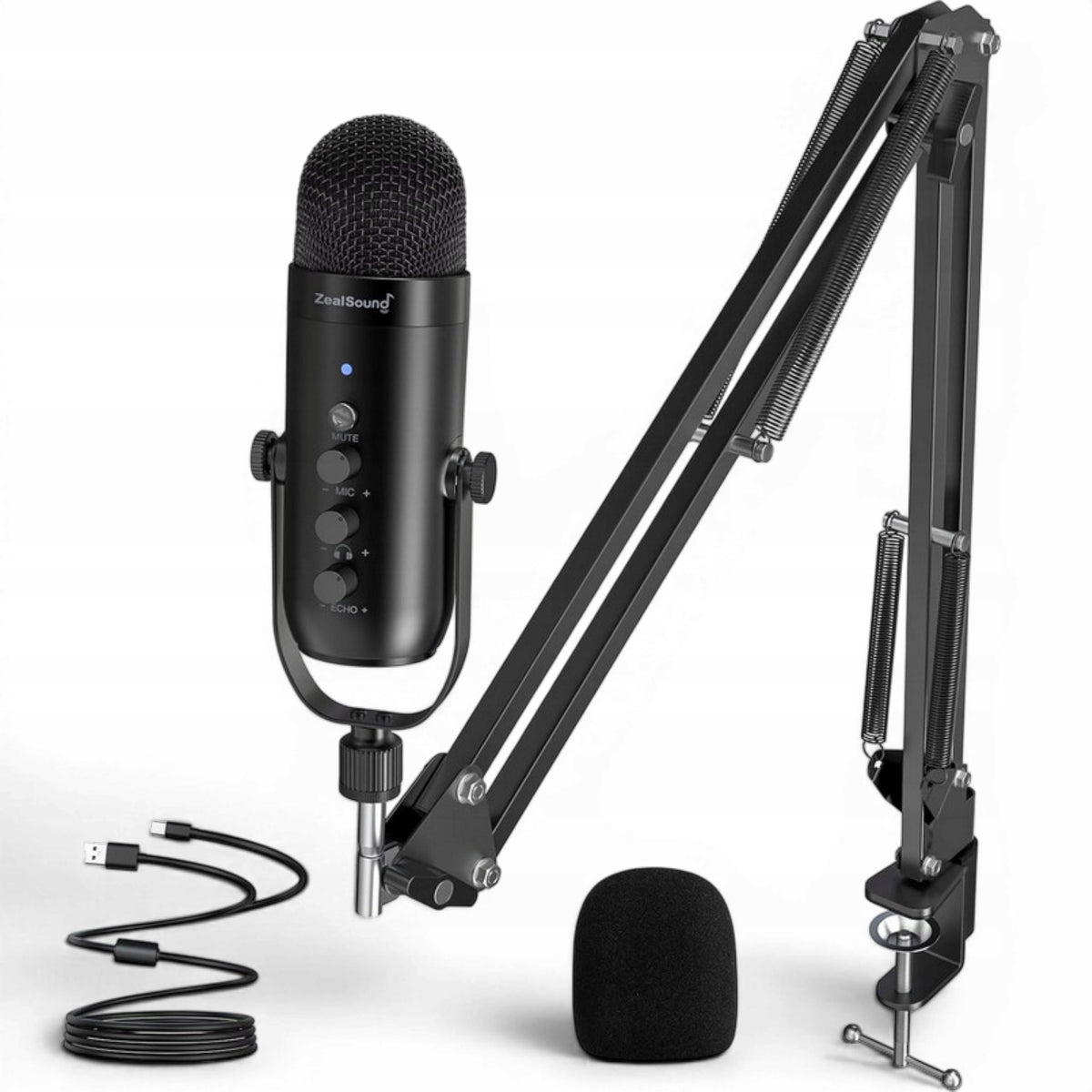 USB microphone for streaming – PC, PS5, phone, plug & play set