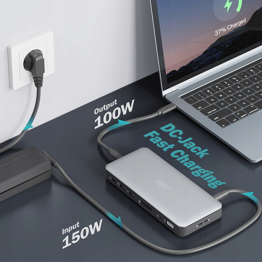 USBC HDMI 4K x2 RJ45 USB 3.2 x2 USB-C 3.2 x1 Power Adapter 150W Packaging status original
