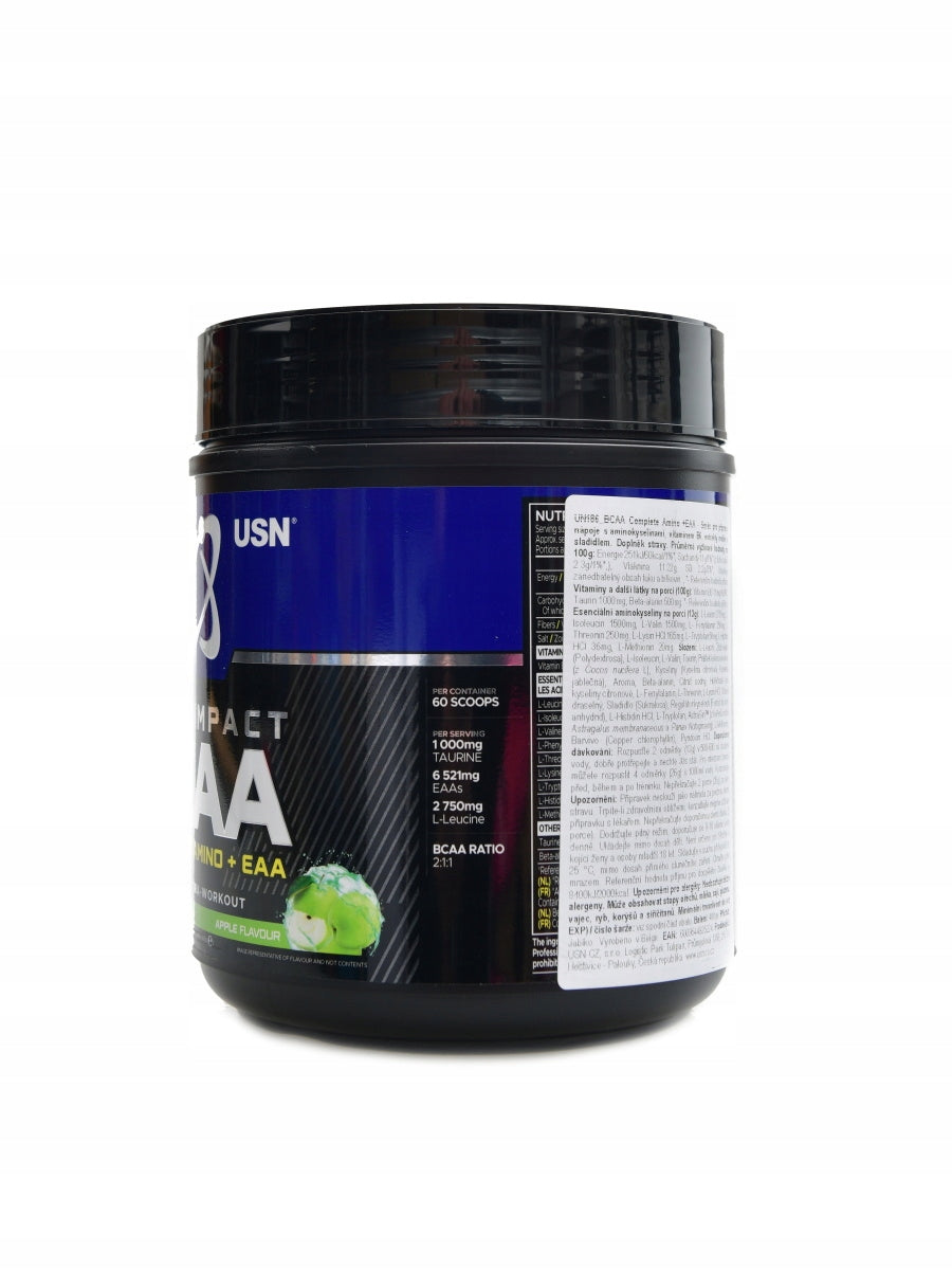 USN BCAA complete amino + EAA 400g zelené jablko Packaging status original