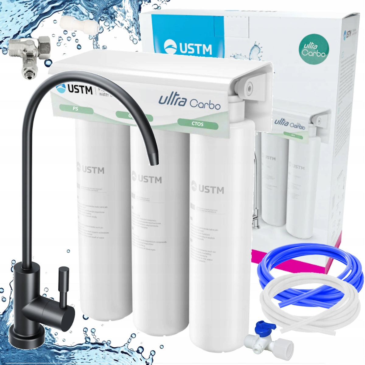 USTM Ultra Carbo Black Style Under-Sink Kitchen Filter
