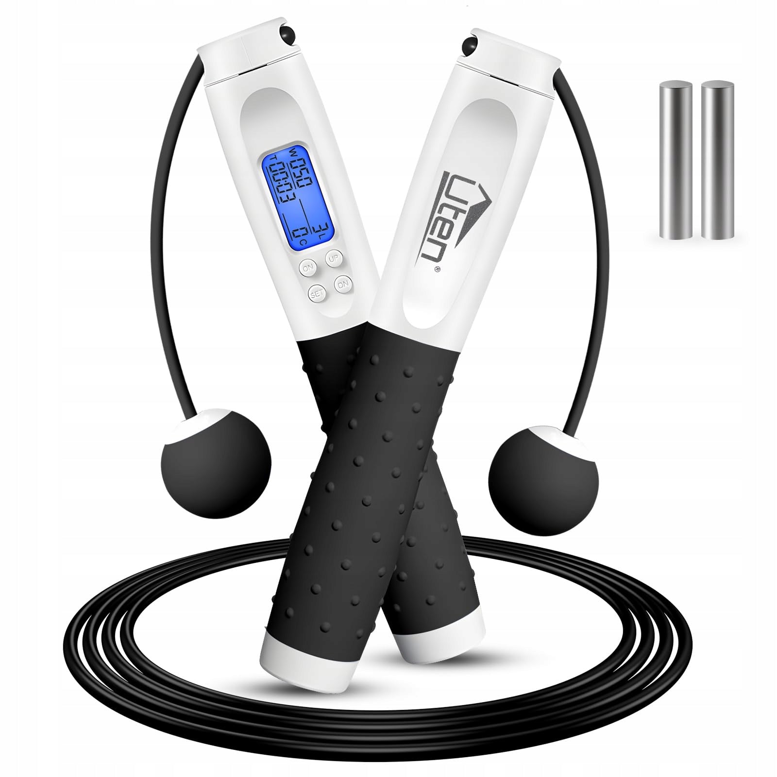 UTEN Wireless Jump Rope with Counter Adjustable White/Black