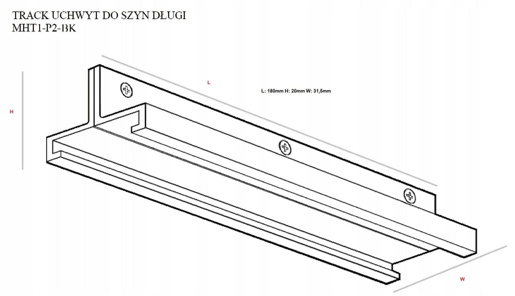 LED-Schienenkrone Maxlight schwarz 18cm MHT1-P2-BK 
