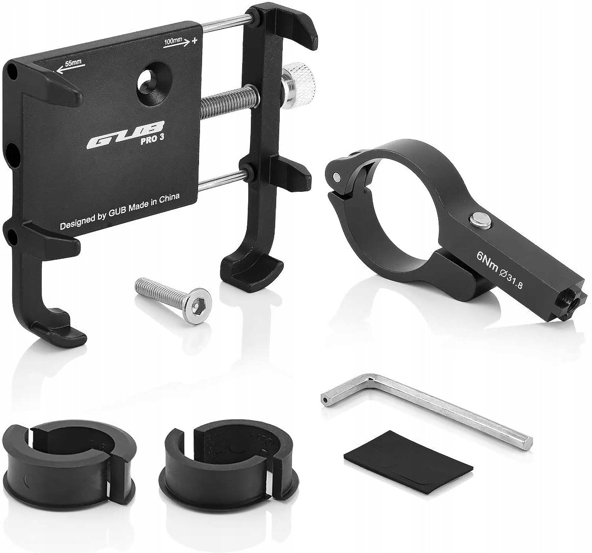 Telefonhalter für Fahrrad oder Motorrad Gub Pro 3, schwarz 