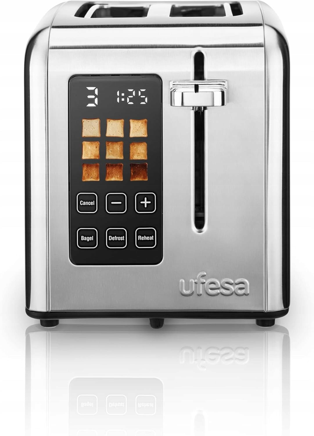 Ufesa Digital Toaster 950W 2 Sockets 9 Levels Heating Bagel
