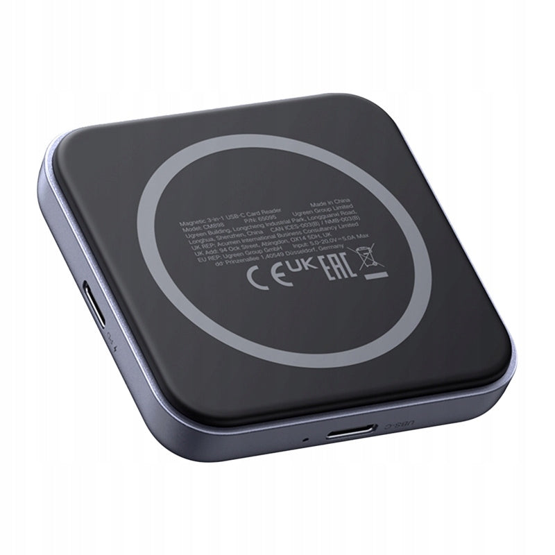 Ugreen CM898 Adapter 3in1 USB-C MagSafe Card Reader SD TF PD 100W Black Packaging status original