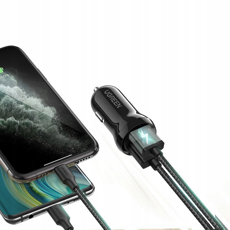Ugreen car charger 2x USB 24W 4,8 A (2x 2,4 A) black (50875) Manufacturer Ugreen