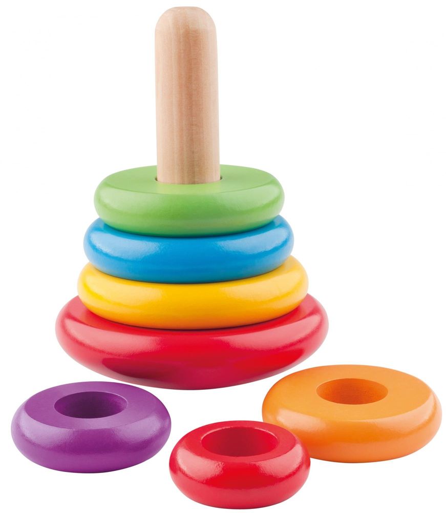 Holzspielzeug Woody 90003 Öko-Pyramide – Sortierer 