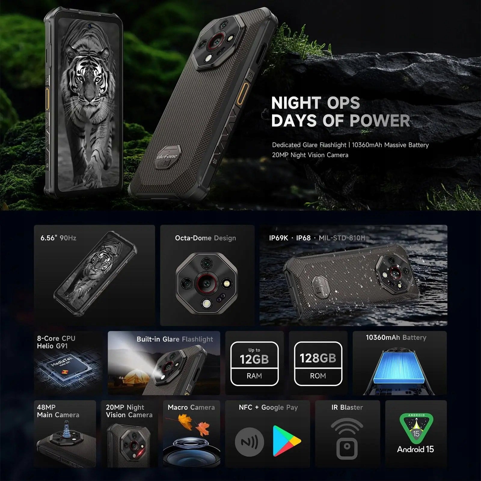 Ulefone Armor X16 Rugged Smartphone 6GB+128GB Gray Manufacturer code 9345750921986