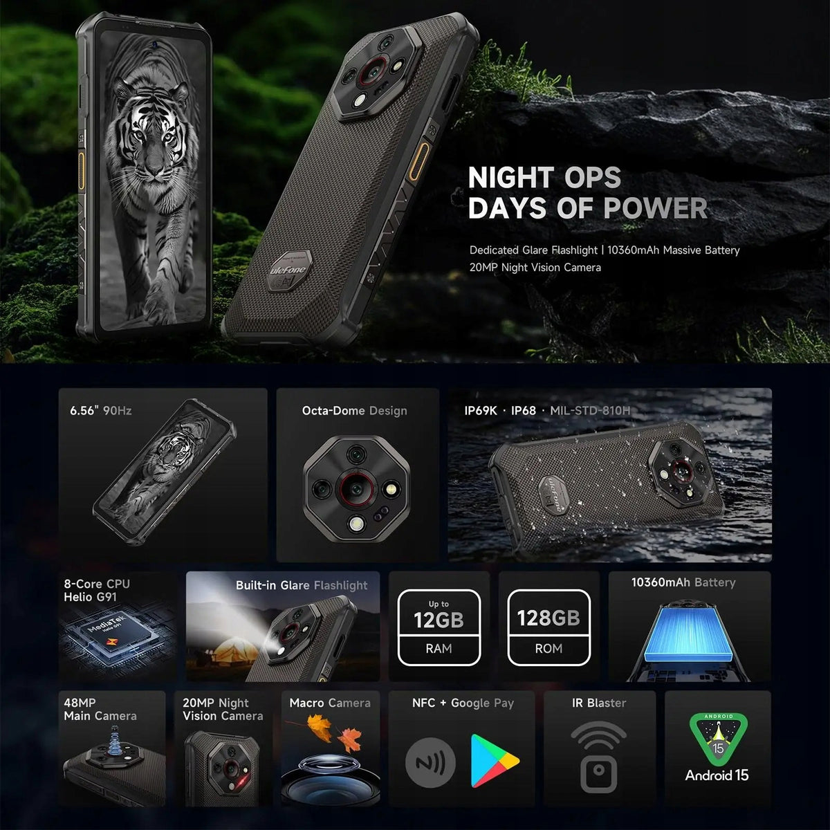 Ulefone Armor X16 Rugged Smartphone 6GB+128GB Gray Manufacturer code 9345750921986